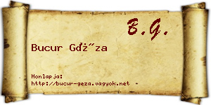 Bucur Géza névjegykártya