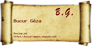 Bucur Géza névjegykártya