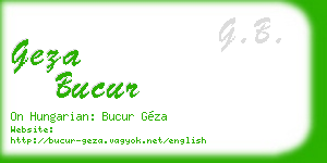 geza bucur business card